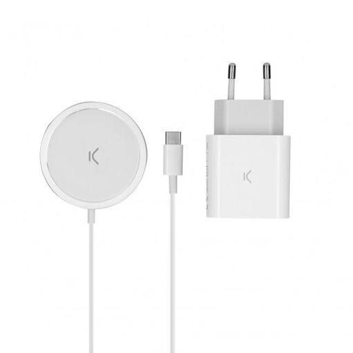 Cargador Inalámbrico Magcharge Ksix Para Iphone 12 Y Post, Compatible  Magsafe, Power Delivery, 1m, Cargador Red 20w, Blanco con Ofertas en  Carrefour