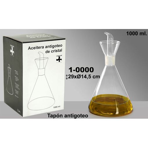 Aceitera de cristal con probeta de ibili