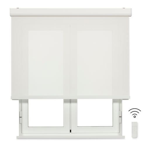 Estor Enrollable Motorizado Viewbox (con Cajón) - Tejido Screen Apertura  10% Blanco 75 X 190cm con Ofertas en Carrefour