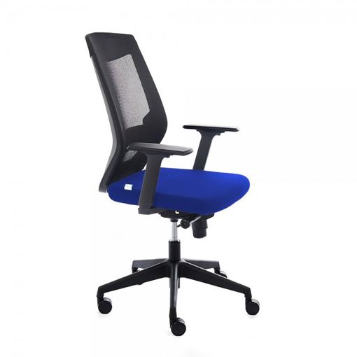 Silla oficina azul con brazos ref: 78 PC