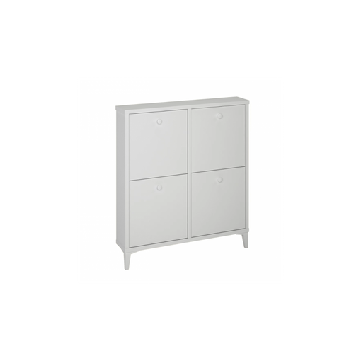 Mueble zapatero Eco de 3 puertas acabado blanco, 60 cm(ancho) 107 cm(altura)  25 cm(fondo)