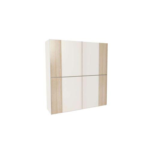 Armario 3 Puertas Abatibles 5 Cajones Acabado Roble O Blanco 200  Cm(alto)130 Cm(ancho)50 Cm(fondo) , Color - Blanco con Ofertas en Carrefour