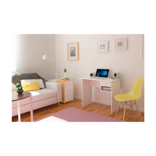 Escritorio Acabado Roble O Blanco Con Un Cajón 74 Cm(alto)90 Cm(ancho)50 Cm(fondo)  , Color - Blanco con Ofertas en Carrefour