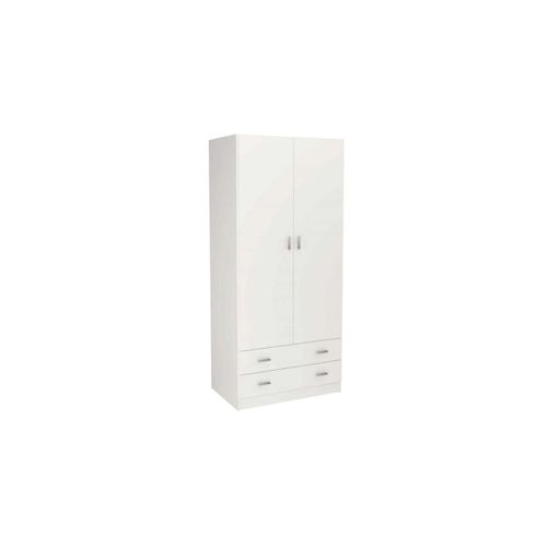 Armario 2 Puertas Abatibles Acabado Blanco 180 Cm(alto)80,4 Cm(ancho)51  Cm(fondo) , Color - Blanco con Ofertas en Carrefour