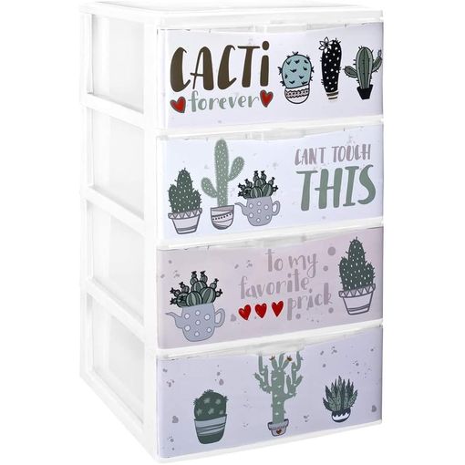 Cajonera De Plástico Modelo Unicornios Blanco 4 Cajones 63,5x37x38,5cm con  Ofertas en Carrefour