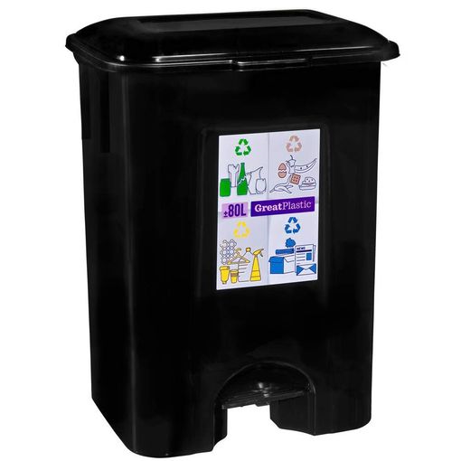 Cubo reciclaje 3 compartimentos 45l •