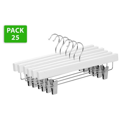 Percha Para Falda, Percha De Madera Con Pinzas De Metal, Diseño Elegante, Gancho De Acero Inoxidable Giratorio, - Blanco, 24 con Ofertas en  Carrefour