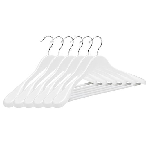 Perchas Elegantes De Madera Blanca - Pack De 40 con Ofertas en