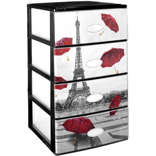 Cajonera De Plástico Apilable Para Almacenaje - Tipo: Efecto Cristal -  Paris (negro), 4 con Ofertas en Carrefour