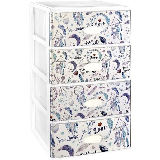 Cajonera De Plástico Modelo Unicornios Blanco 4 Cajones 63,5x37x38,5cm con  Ofertas en Carrefour