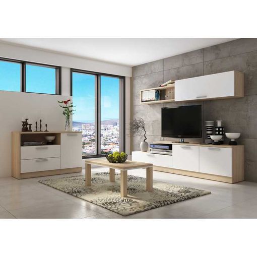 Composición De Salón Mueble Tv Compacto + Mesa De Centro, Nordic / Blanco –  Kei con Ofertas en Carrefour