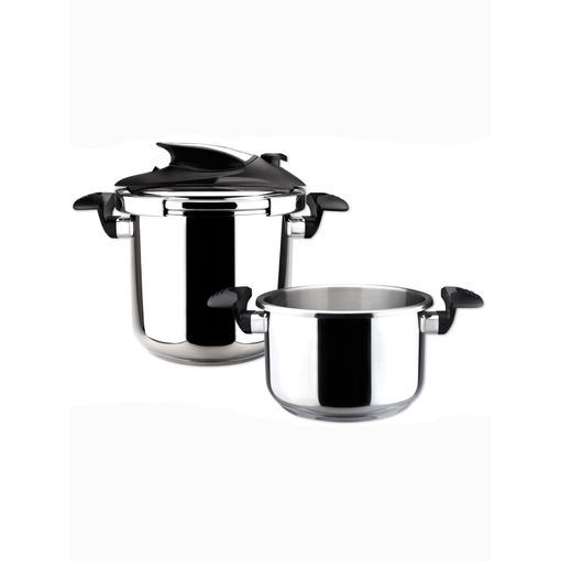 Olla A Presión 6 + 4 Litros, Inducción, Express Super Rápida, Acero Inox.  18/10, Todas Cocinas Plata Fagor Duo 6/4 con Ofertas en Carrefour