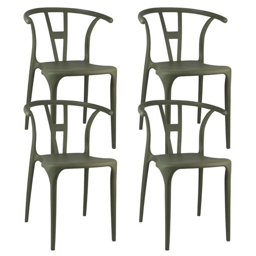 Pack 4 Sillas De Exterior Apilables Scarlett 75x52x49,5cm Thinia Home