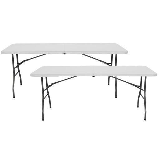 Mesa plegable Arnica, Mesa de camping con patas plegables de metal, Mesa de  comedor moderna multiusos, 100% Made in Italy, 125x75h80 cm, Roble y Gris