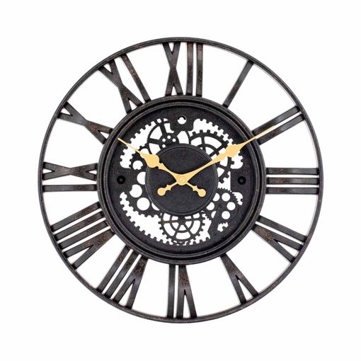 Reloj de Pared Vintage Negro/Bronce Ø60cm O91