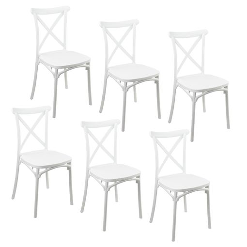 Hysache – Juego de 6 taburetes apilables de plástico, sillas