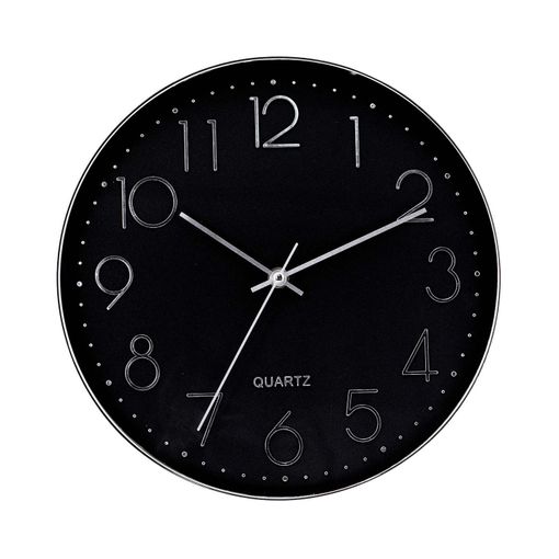 Agujas de reloj grandes y mecanismo, reloj de pared de agujas largas negro  moderno