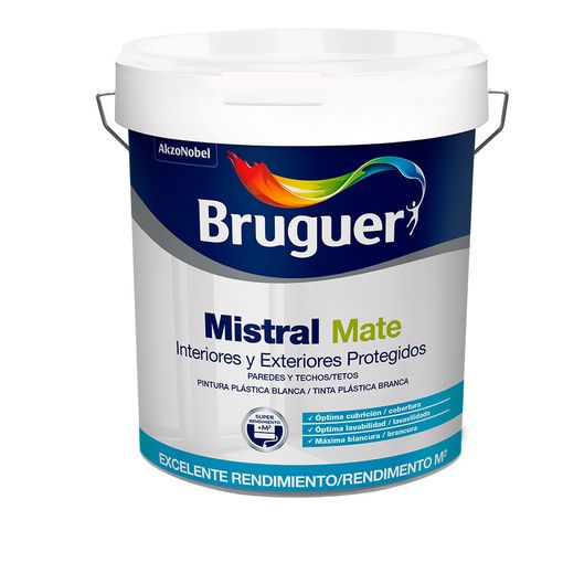 Pintura Plastica Mate Antimoho 4 Lt Blanco Bruguer con Ofertas en Carrefour