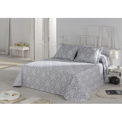 Colcha Pique Modelo Samba Gris Cama 135 Cm. con Ofertas en Carrefour