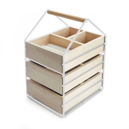 Balvi Organizador Joyas House Color Blanco Joyero Con Tres Cajones De  Madera Con Asa Madera/metal con Ofertas en Carrefour