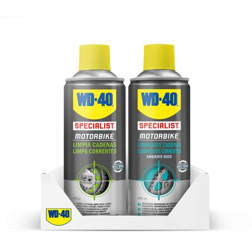 WD-40 Specialist Motorbike - Limpia Cadenas - Spray 400ml. WD40 Limpiador  de cadenas motos. WD 40 mantenimiento moto. wd-40 mantenimiento cadenas