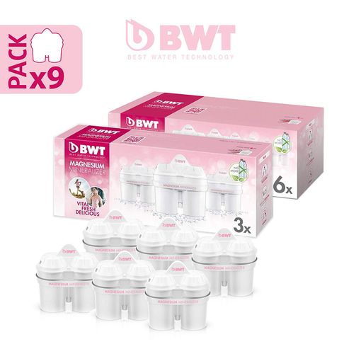 BWT - Pack de 6 Filtros para Jarra Filtradora de Agua con Magnesio