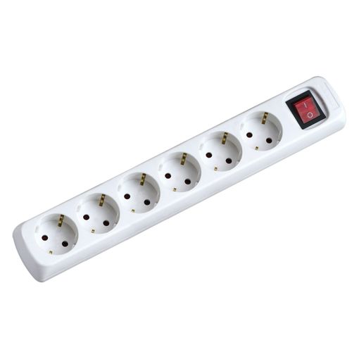 Regleta Enchufes 5 Tomas con Interruptor Silver Electronics Blanco