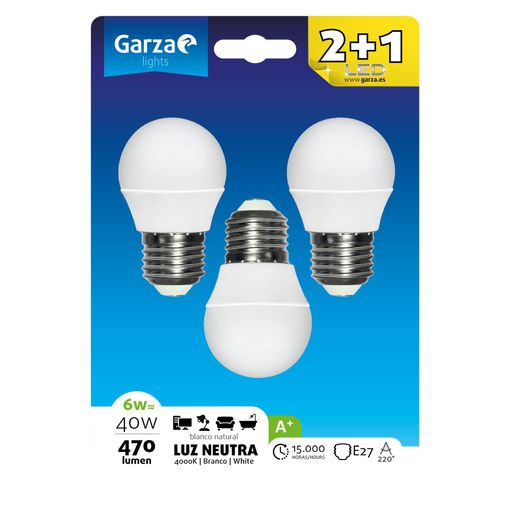 Bombilla LED Esférica E27 Luz fría (2W)