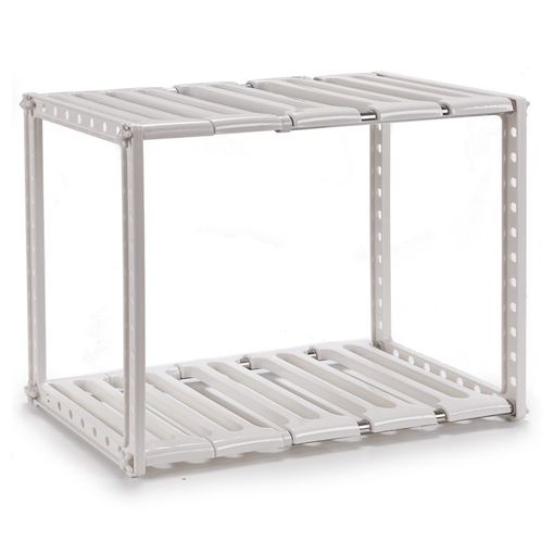 Estanter�a Extensible Blanca De Dos Estantes. Estante Organizador Para  Ahorrar Espacio. Medidas 76x26x38 Cm con Ofertas en Carrefour