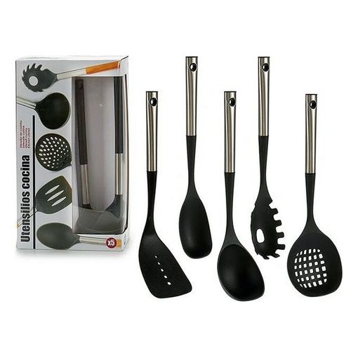 Conjunto de utensilios de cocina con mango de acero inoxidable y