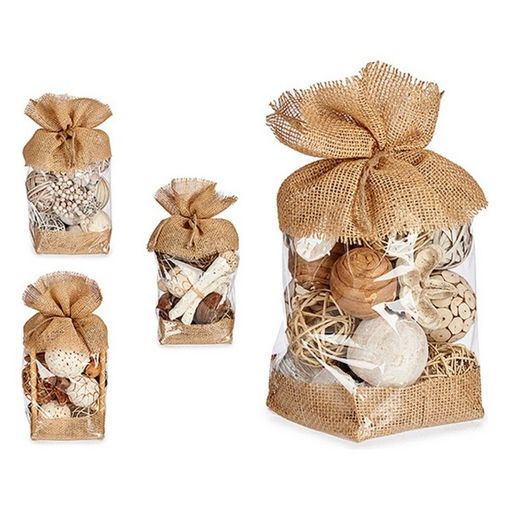 Bolas Decoración Blanco Marrón Mimbre