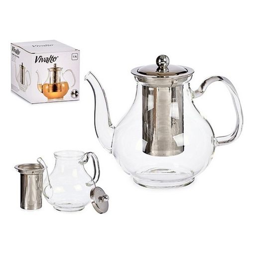 Tetera de Vidrio para Infusiones con Filtro 1100 ml