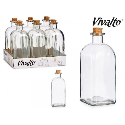 Botella Frasca Vidrio + Tapon 1 Litro con Ofertas en Carrefour