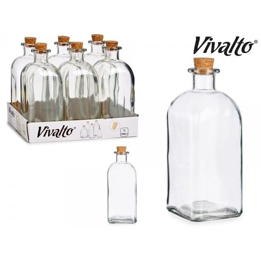 Botellas De Vidrio 1 Litro Con Corcho