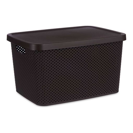 Comparar Sabio comodidad Caja De Almacenaje Con Tapa Marrón Plástico (28 X 22 X 39 Cm) con Ofertas  en Carrefour | Ofertas Carrefour Online