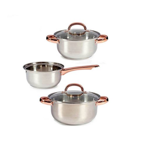 Batería De Cocina Acero Inoxidable, 8 Piezas, Inducción, Tapas Cristal,  Todo Tipo De Cocinas Acero Inoxidable Florina Claude con Ofertas en  Carrefour