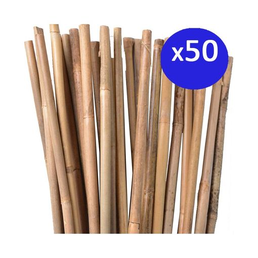Tutor De Bambu Natural 120 Cm, 8-10 Mm (pack 50). Varillas De 