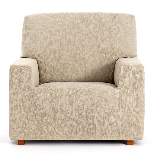 Funda de sillón Troya orejero elástica beige 70 - 90 cm