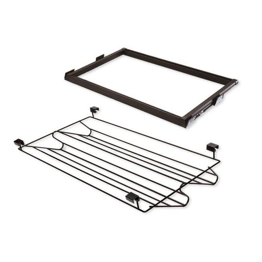 Emuca Kit De Zapatero Metálico Y Bastidor De Guías, Regulable, Módulo De 800 Mm, Acero Y Aluminio, Color Moka Gris Metalizado