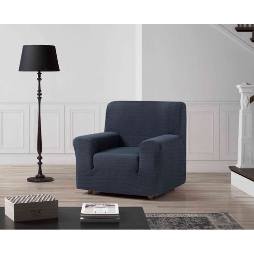 Funda De Sofa Elástica Adaptable Vega, 1 Plaza - 80 - 110 Cm. Azul  Estoralis con Ofertas en Carrefour