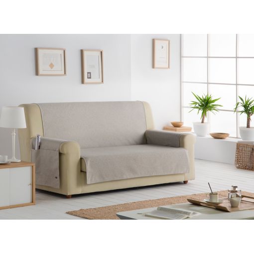 Funda De Sofa Elástica Adaptable Berta, 4 Plazas - 210 - 240 Cm. Marfil  Estoralis con Ofertas en Carrefour