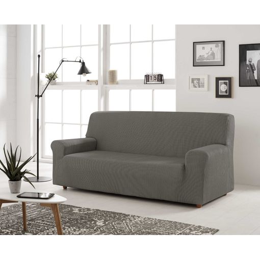 Funda De Sofa Elástica Adaptable Berta, 3 Plazas - 180 - 200 Cm. Gris  Estoralis con Ofertas en Carrefour