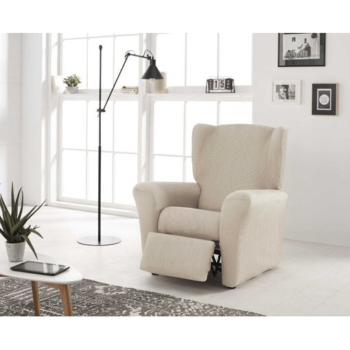 Funda De Sillon Relax Elástica Adaptable Berta, 1 Plaza - 70 - 110 Cm.  Marfil Estoralis con Ofertas en Carrefour