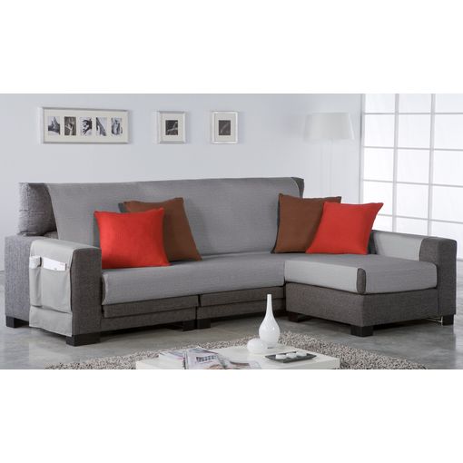 Funda De Sofá Chaise Longue Valeria 3 Color Gris Tamaño Y Posición Chaisse  Longue - Brazo Derecho 290cm con Ofertas en Carrefour