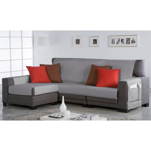 Funda De Sofa Elástica Adaptable Berta, 3 Plazas - 180 - 200 Cm. Gris  Estoralis con Ofertas en Carrefour