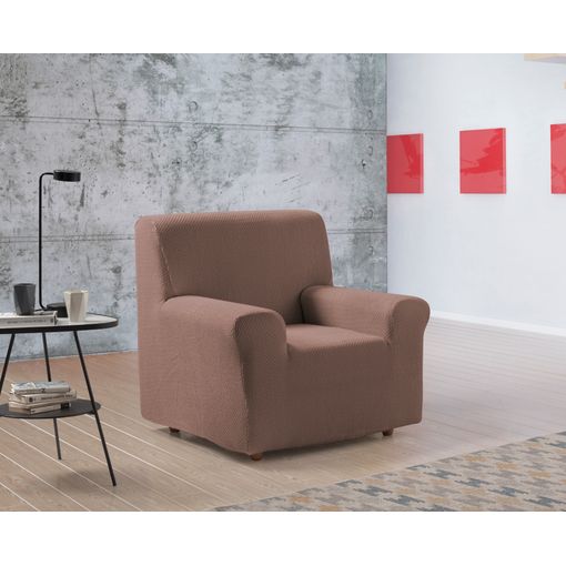 Funda De Sofa Elástica Adaptable Berta, 3 Plazas - 180 - 200 Cm. Teja  Estoralis con Ofertas en Carrefour