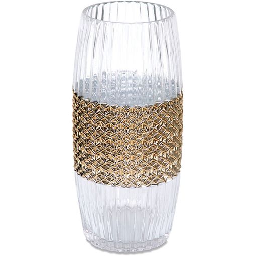 Jarron De Cristal Transparente Y Dorado De 33.5cm Crystal con Ofertas en  Carrefour