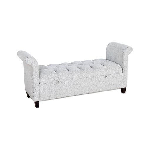 Banco pie de cama con almacenaje HOMCOM 116x44x58 cm gris