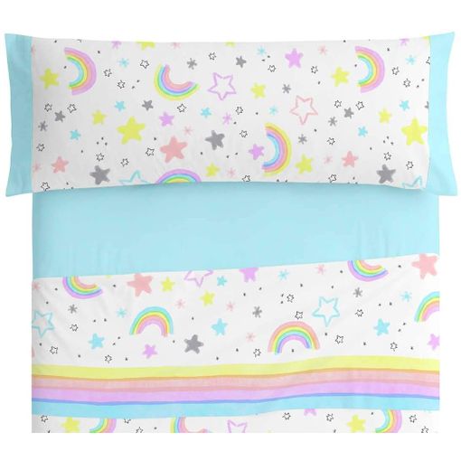 Juego De Sábanas Verano Infantil Arcoiris 170 Multicolor 90 X 190/200 Cm