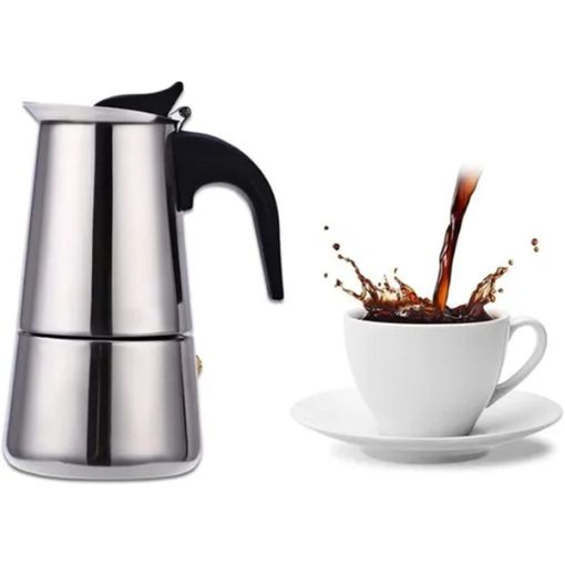 CAFETERA ITALIANA 4 TAZAS ACERO INOXIDABLE ESPRESSO MAKER